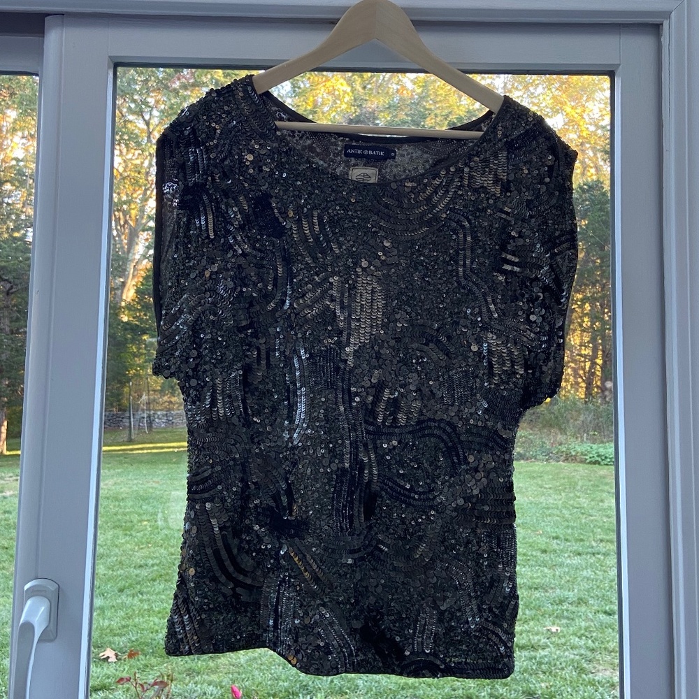 Antik Batik Sequin "Dinah Tee," Size Small